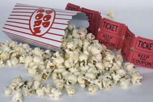 Popcorn spilled with movie tickets from Warriewood cinema